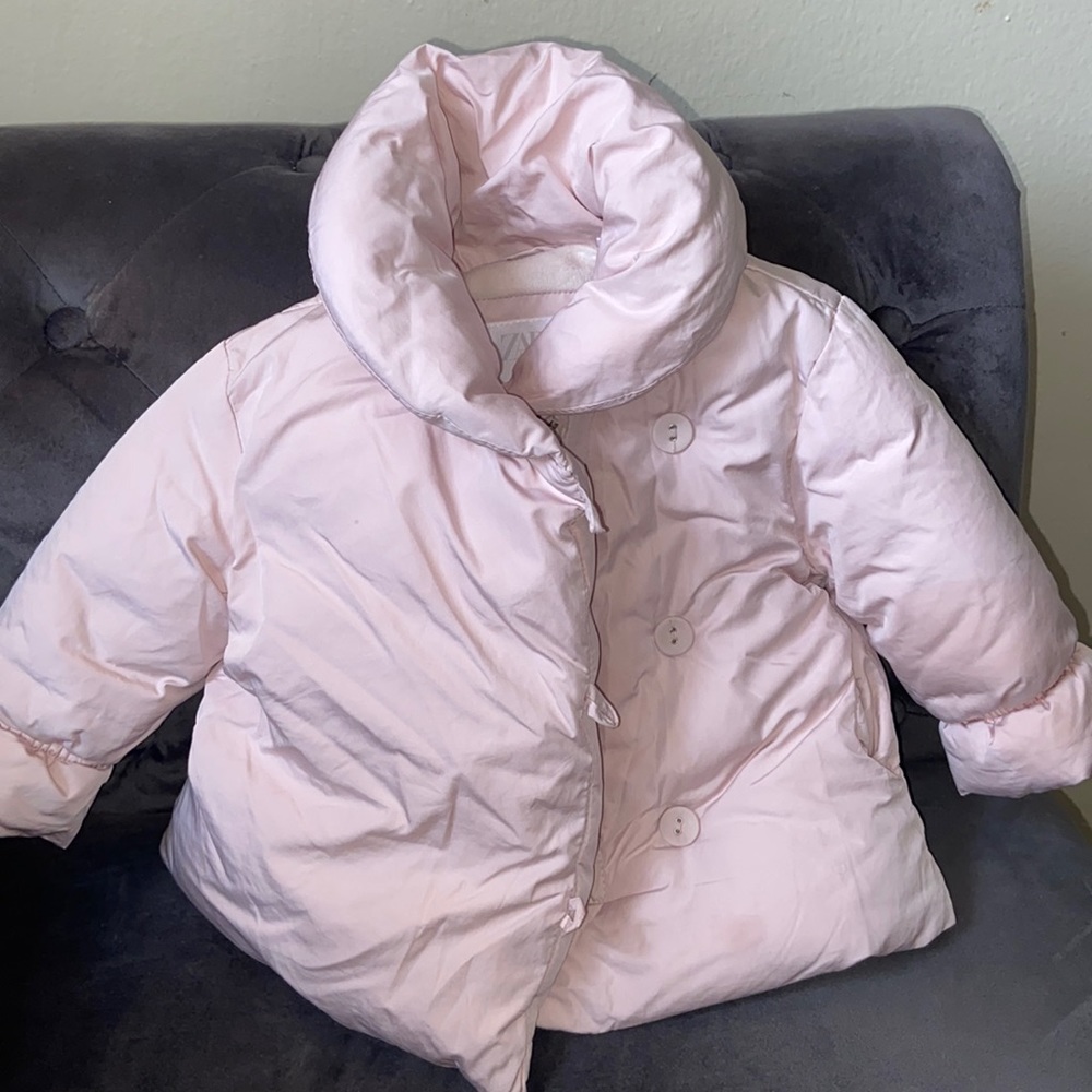 Zara puffer infant jacket color light pink